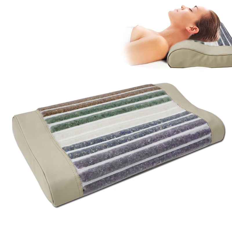 Neck Traction Pillow - Almohada de cristal, masaje de gemas