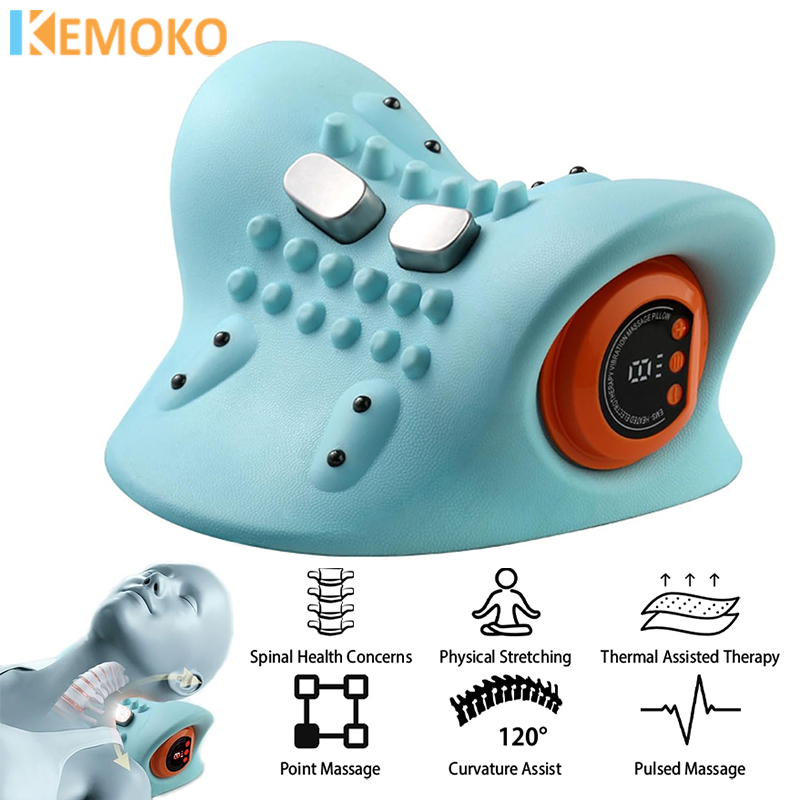 Neck Traction Pillow - Masajeador Cervical eléctrico, camilla de cuello,