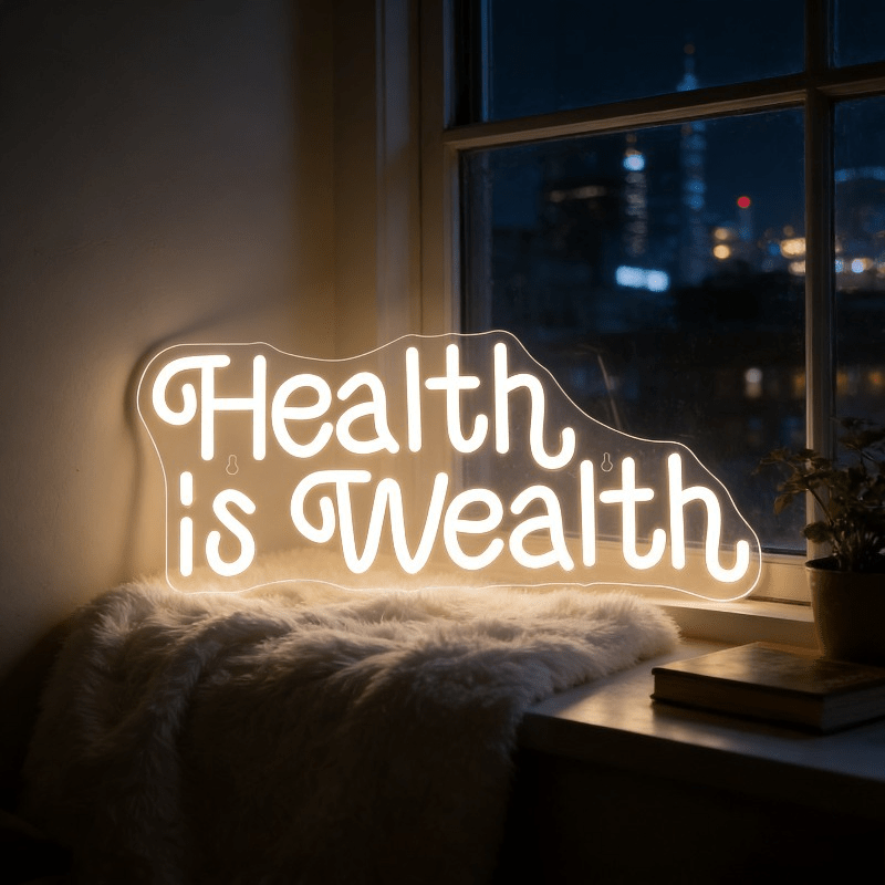 Health Wellness And Lifestyle - Letrero Luminoso LED de Neón 'La