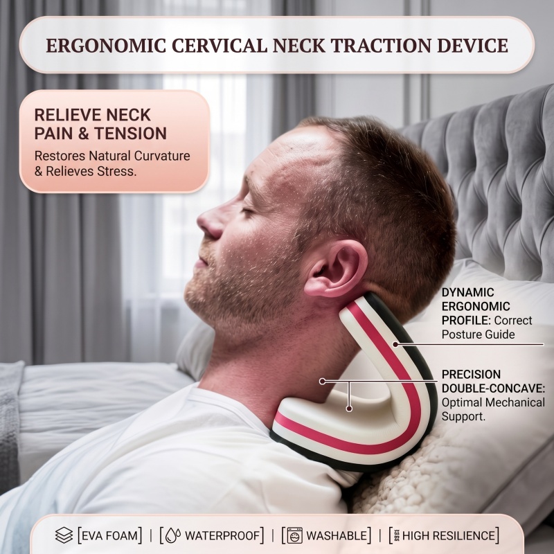 Nuevo diseño, relajante de cue - Neck Traction Pillow reseña y precio